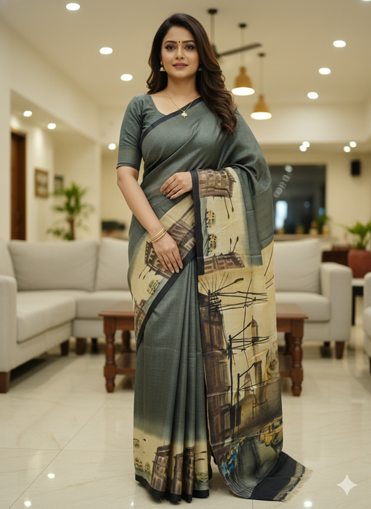 Calcutta Stories – Pure Tussar Silk Saree