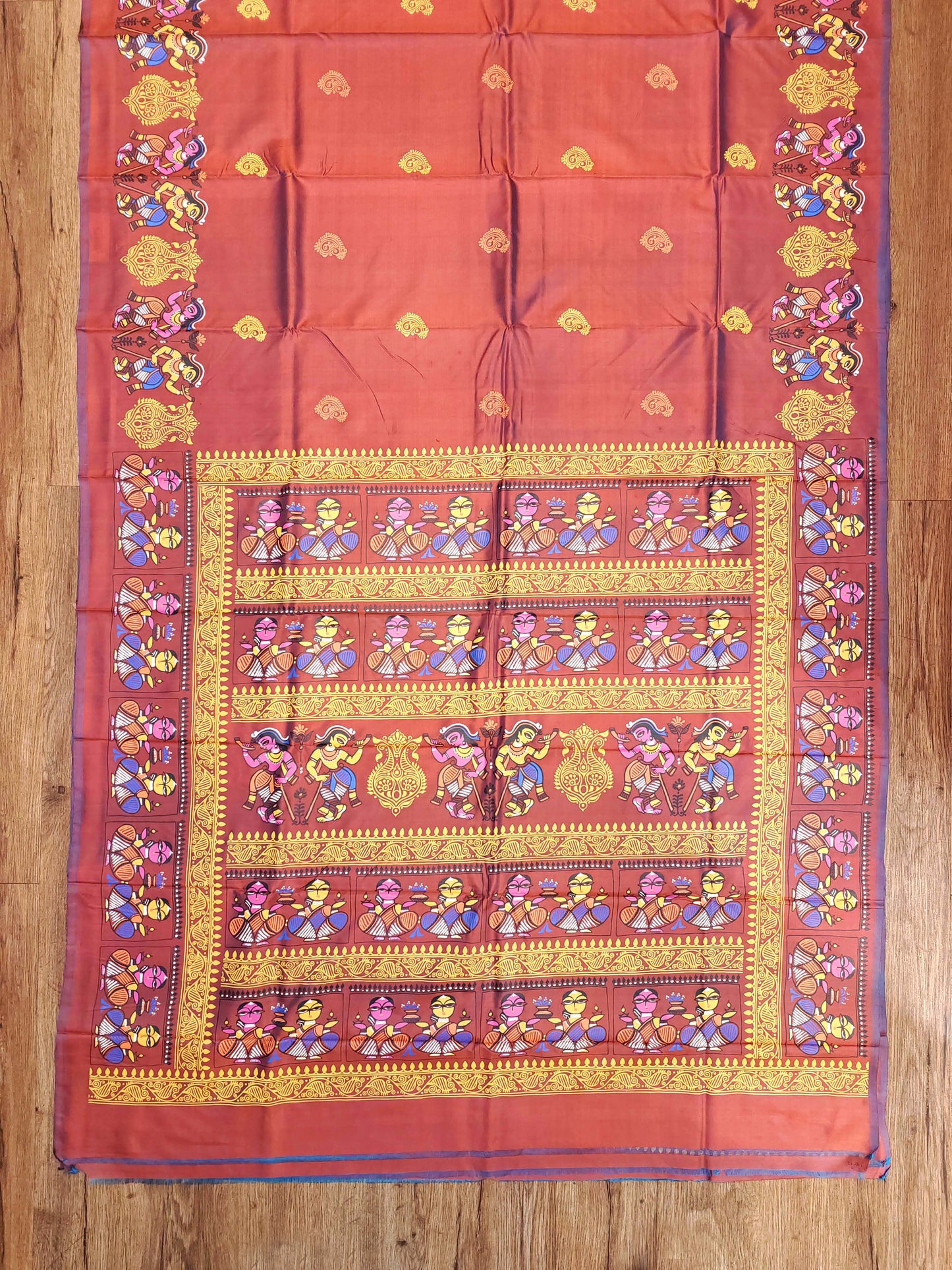 Jamini Roy Inspired Bishnupuri Silk Saree