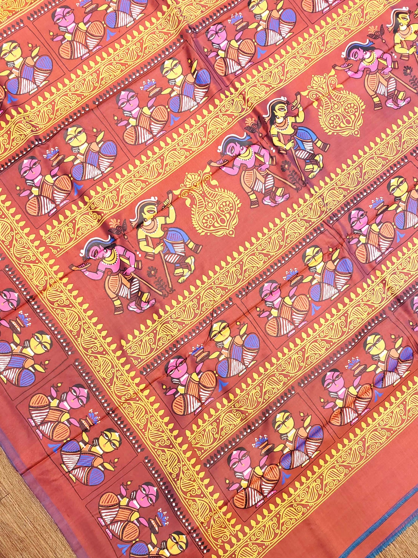 Jamini Roy Inspired Bishnupuri Silk Saree