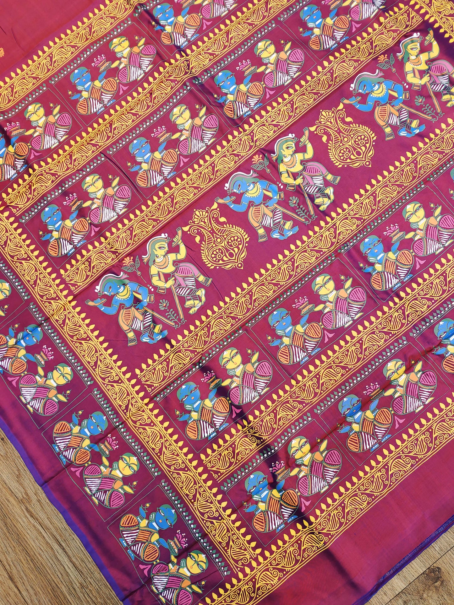 Jamini Roy Inspired Bishnupuri Silk Saree