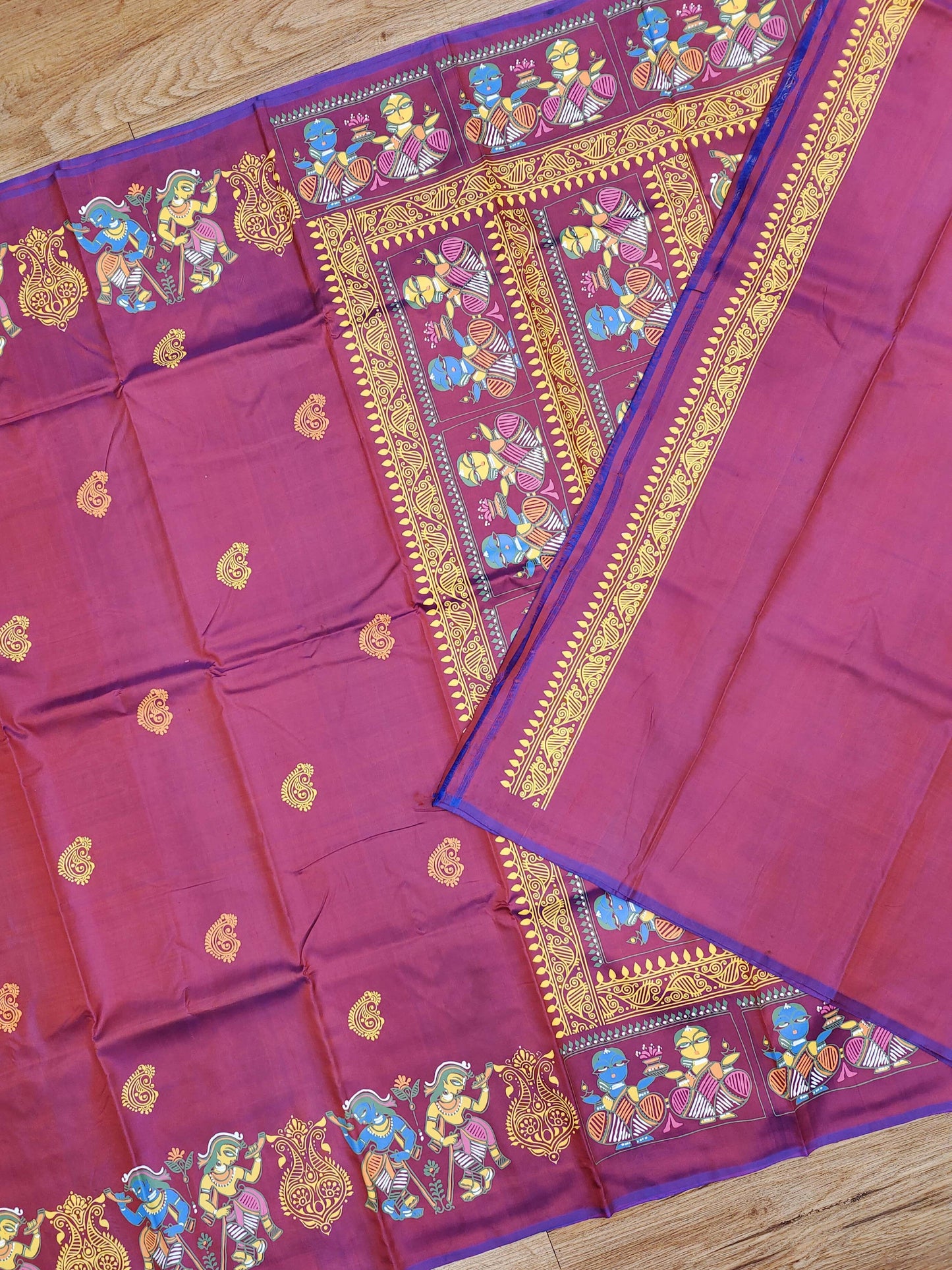 Jamini Roy Inspired Bishnupuri Silk Saree