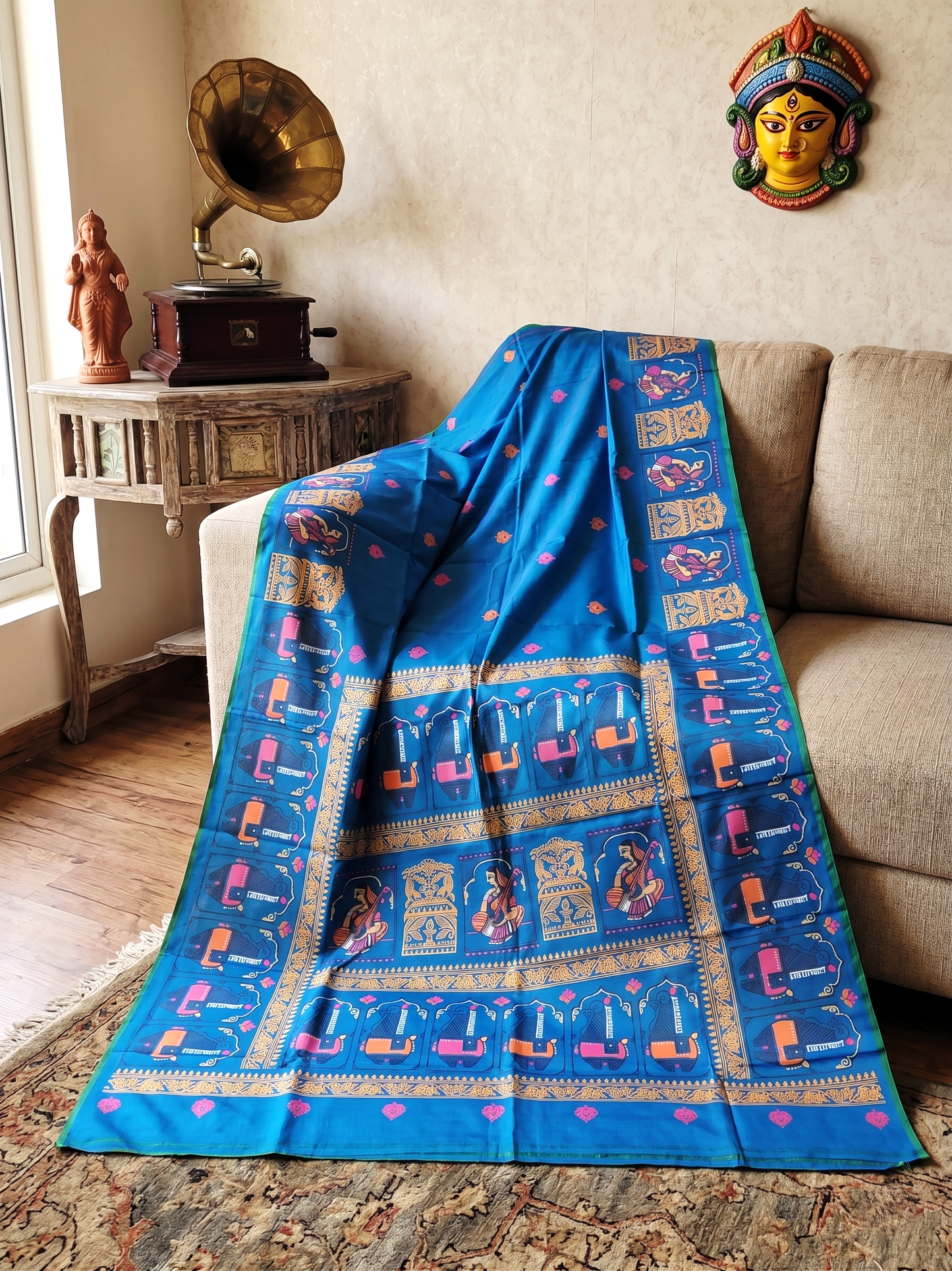 Jamini Roy Inspired Bishnupuri Silk Saree