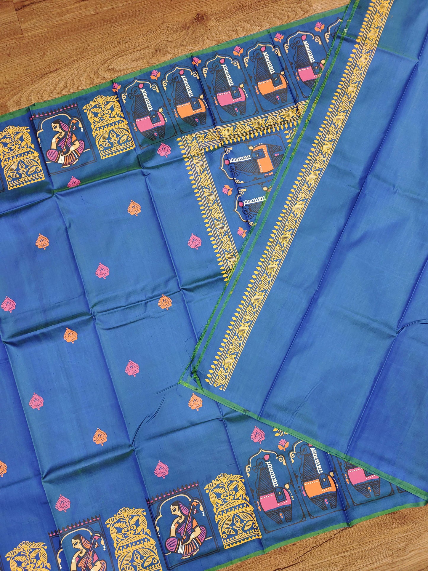 Jamini Roy Inspired Bishnupuri Silk Saree