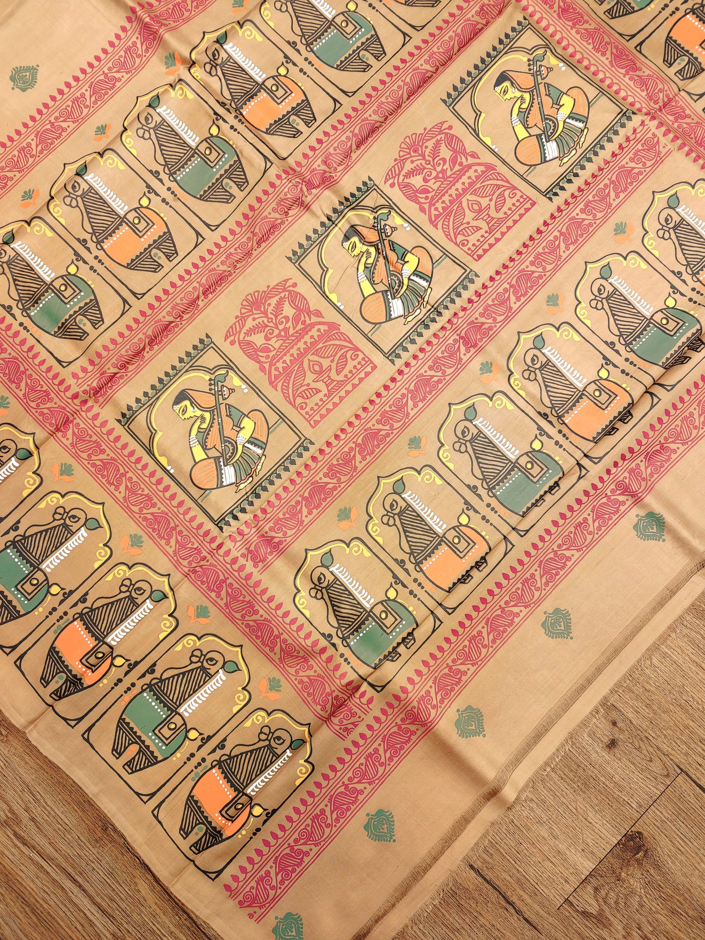 Jamini Roy Inspired Bishnupuri Silk Saree