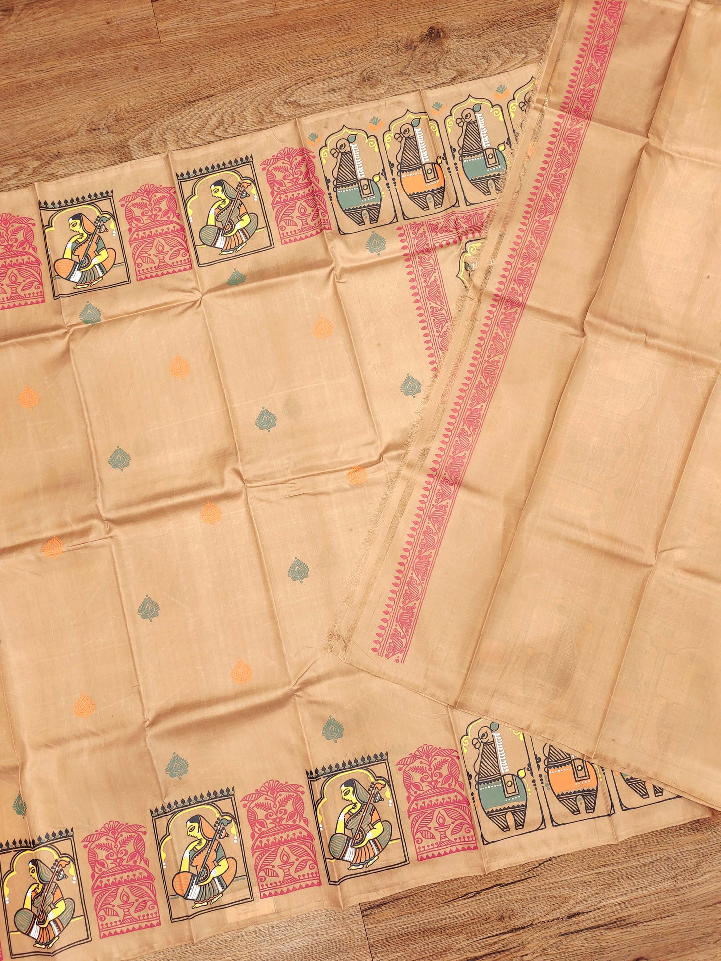 Jamini Roy Inspired Bishnupuri Silk Saree