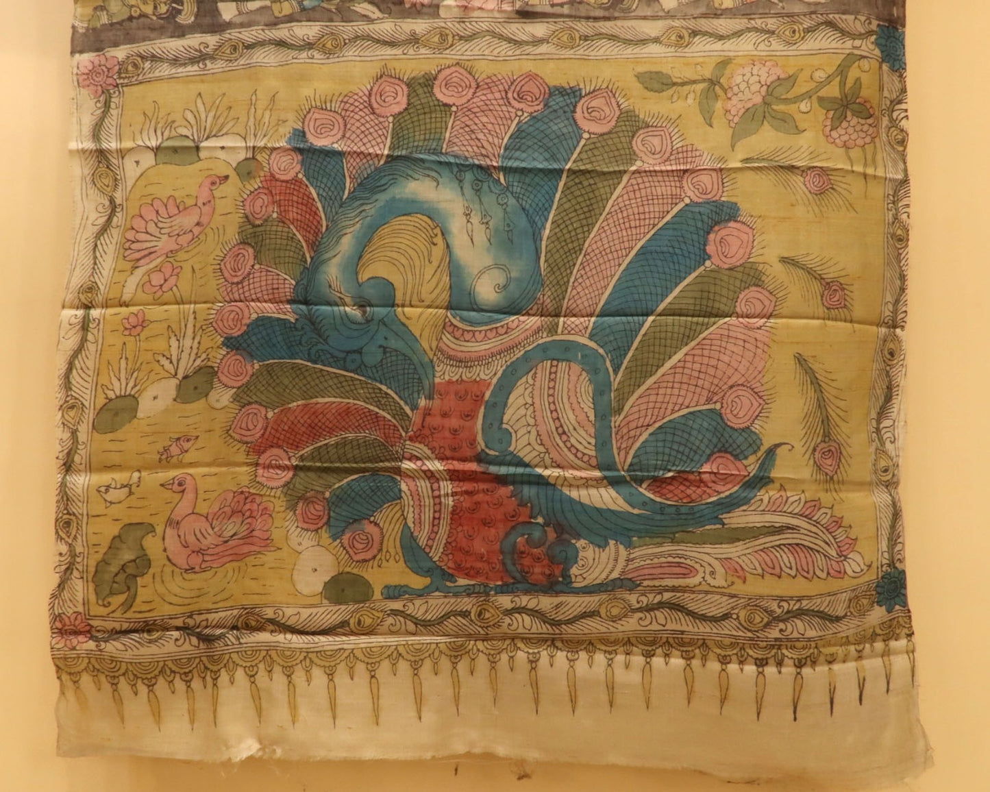 Traditional Milk-Based Hand Kalamkari Saree