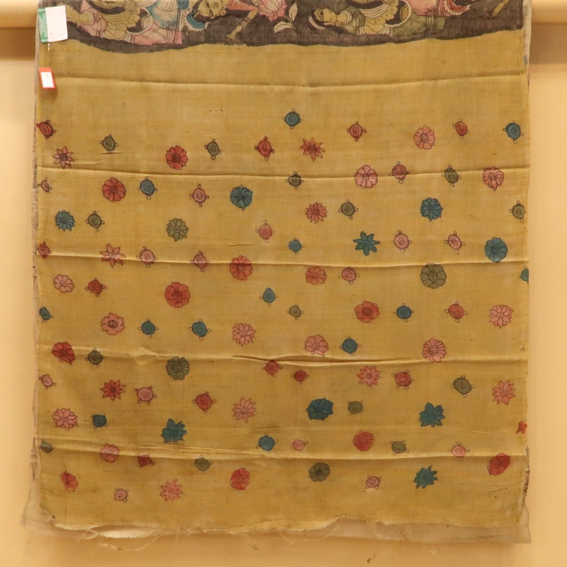 Traditional Milk-Based Hand Kalamkari Saree